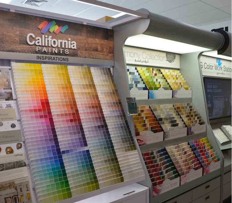 Paint samples in a showroom | Allied Flooring & Paint