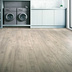 Laminate flooring in laundry room | Allied Flooring & Paint