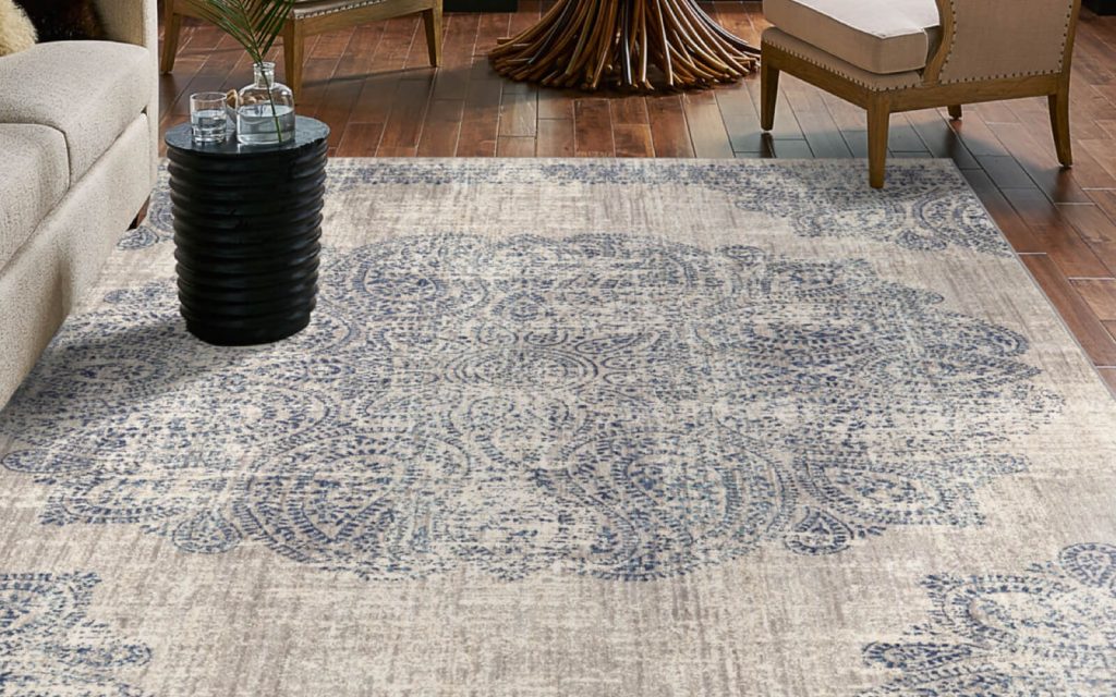 Area rug in living room | Allied Flooring & Paint